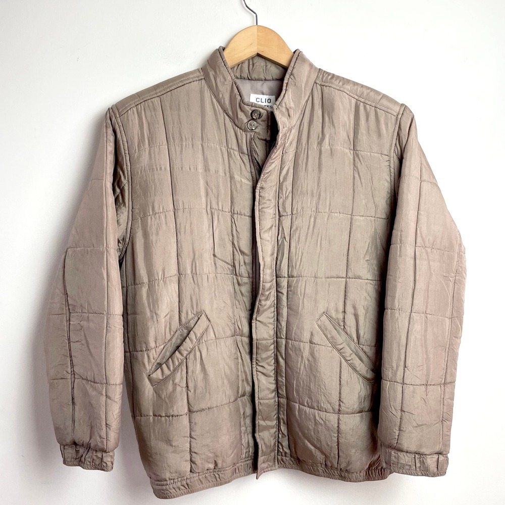 Vintage 90s Silk Quilted Jacket Sz Medium PM Quiet Luxury Minimalist Clean Girl